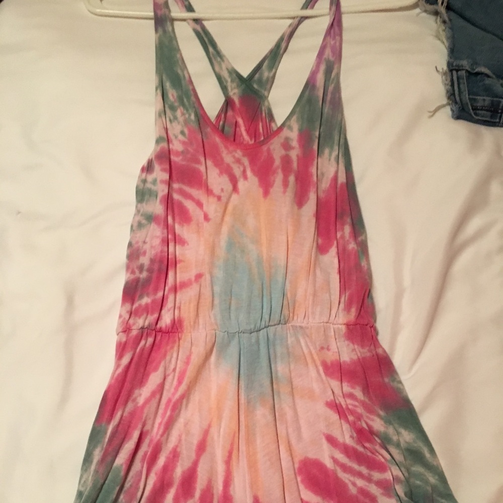 Urban outfitters tie dye romper cover up